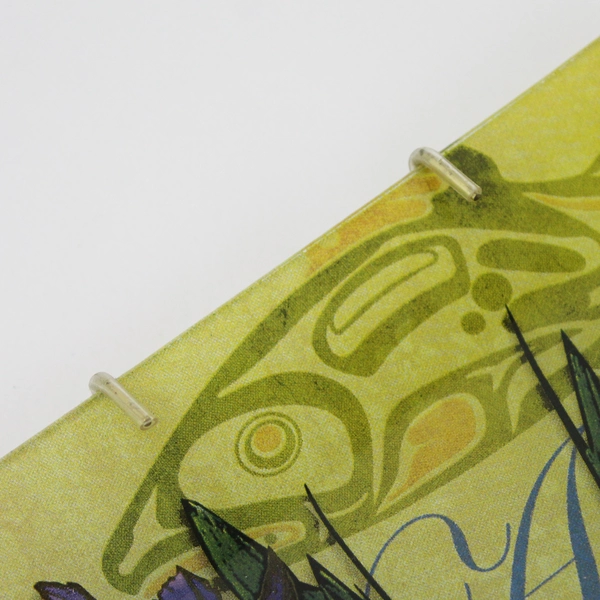 Decorative Glass Plate Alaska Wild Iris 8" Plate Hanger Included