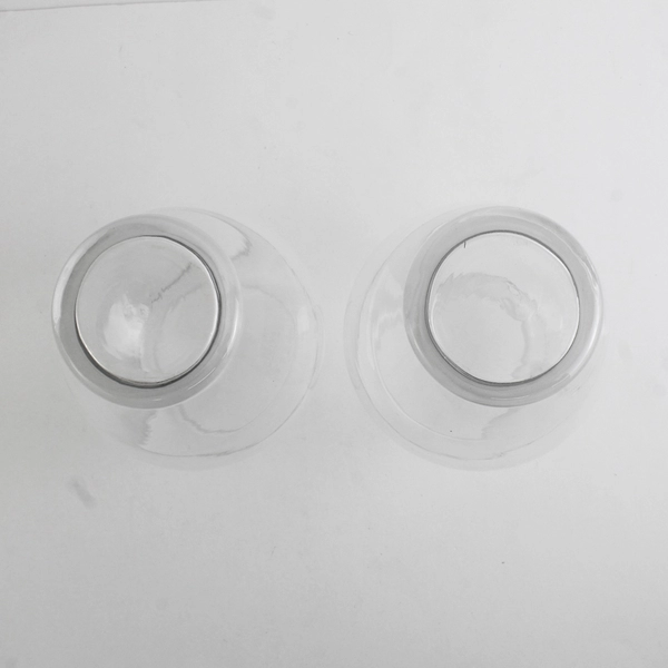 Lot Of 2 Unbranded/Unmarked Matching Clear Glass Bouquet Vases 9" Tall