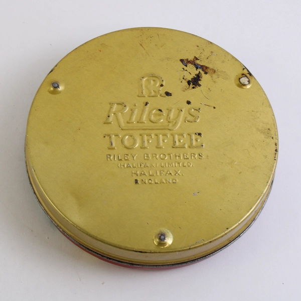 Vintage Riley's Variety Toffee Tin Round 5oz Ships on Horizon Made in England