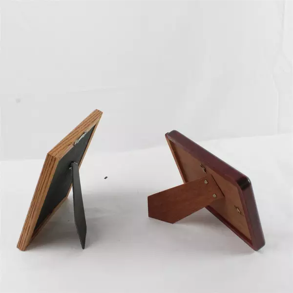 Lot of 2 Wooden Photo Frames 5"x7" Each Cherry Wood and Brown 
