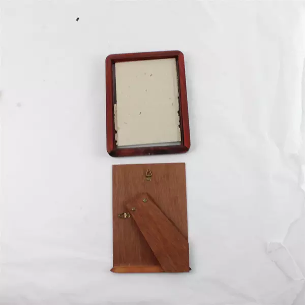 Lot of 2 Wooden Photo Frames 5"x7" Each Cherry Wood and Brown 