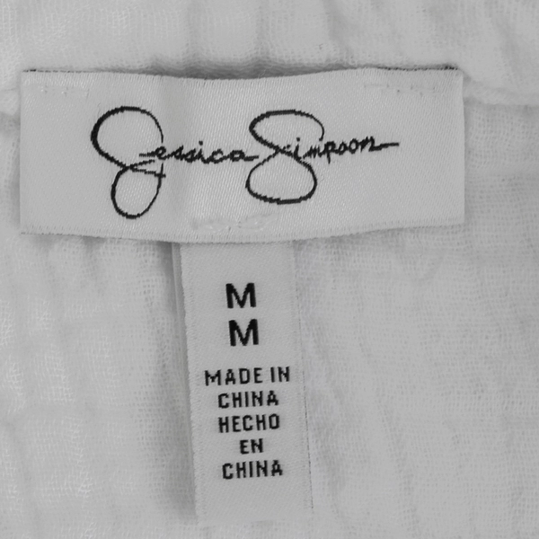 Jessica Simpson Women's M White 100% Cotton Button Up Long Sleeve Shirt