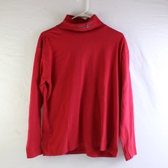 North Crest Women’s L Red Long Sleeve Turtleneck Shirt with Embroidered Details