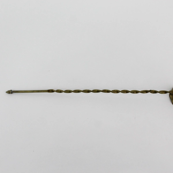 Brass Candle Snuffer with Metal Decorative Ribbed Ornate Flourish Handle