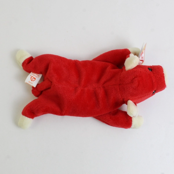 TY Beanie Babies Snort 1995 Red Bull Cow With Tag Plush Doll Toy