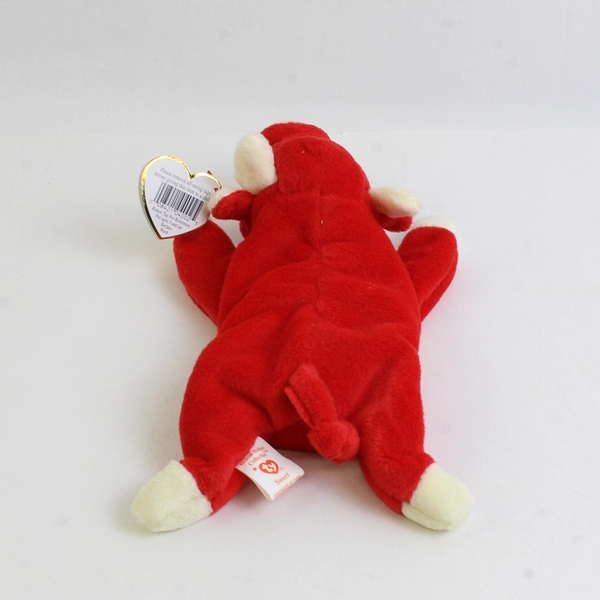 TY Beanie Babies Snort 1995 Red Bull Cow With Tag Plush Doll Toy