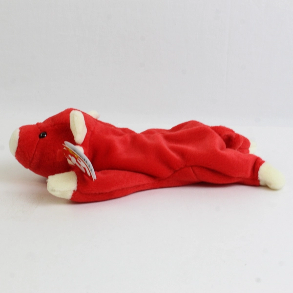 TY Beanie Babies Snort 1995 Red Bull Cow With Tag Plush Doll Toy