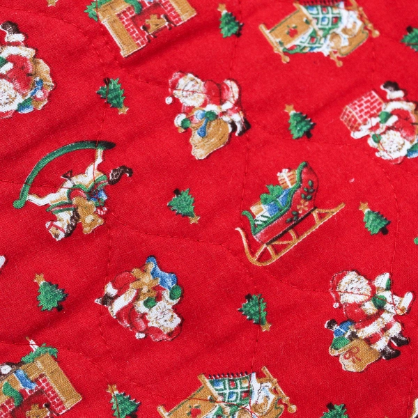 Unbranded Red/White Santa Claus & Christmas Tree Table Runner Lace Trim 66"x13"
