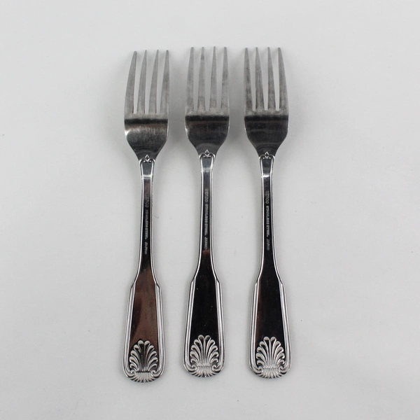 Lot of 3 Vintage Serco Flatware Stainless Sea Shell Dinner Forks Japan