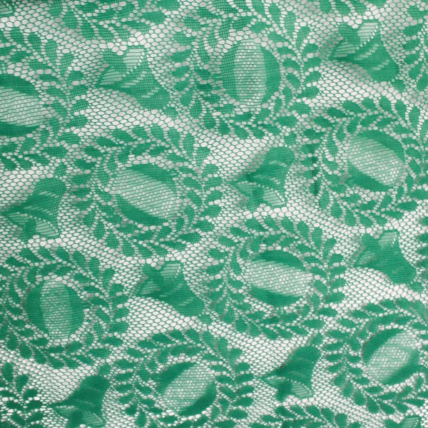 Unbranded Solid Green Color Lace Fabric With Christmas Ornament Design 64" x 64"