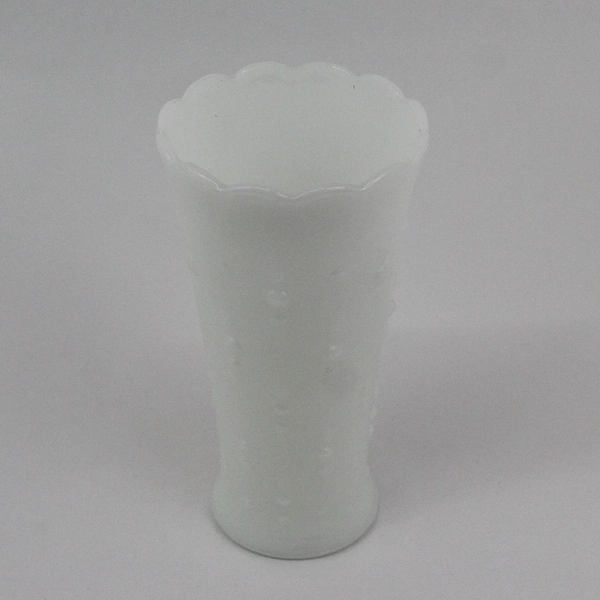Vintage Anchor Hocking W58 Dots & Arrows 7.25" Milk Glass Vase