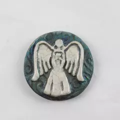 Raku Protection Angel Token Medallion "I Am Blessed" Spiritual Keepsake