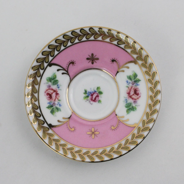 Victoria's Garden Pink Floral Footed Mini China Tea Cup & Saucer Set