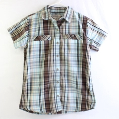 Canyon Guide Outfitters Women's Short Sleeve Button Front Plaid Top 
