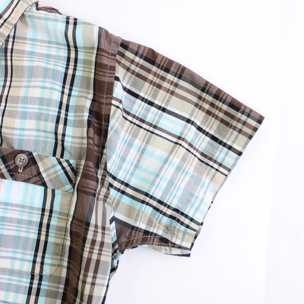 Canyon Guide Outfitters Women's Short Sleeve Button Front Plaid Top 