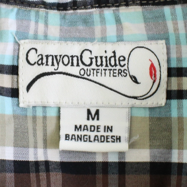 Canyon Guide Outfitters Women's Short Sleeve Button Front Plaid Top 