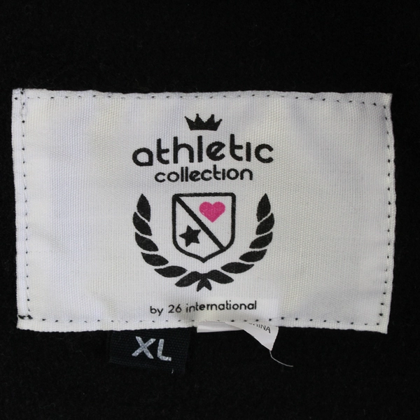 Athletic Collection Women's XL Black and Pink Full Zip Long Sleeve Hoodie