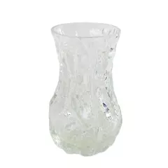 Vintage Italian IVV Selezione Bark-Ice Textured Glass Vase 8.5in