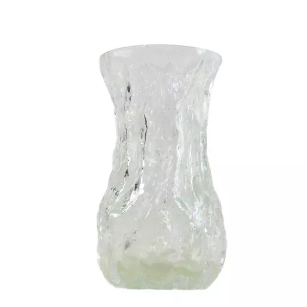 Vintage Italian IVV Selezione Bark-Ice Textured Glass Vase 8.5in