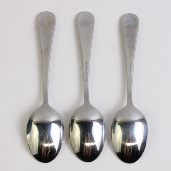 Lot of 3 Wallace Silver Optic Pattern 18/10 SS Teaspoons 6.25" Very Rare HTF