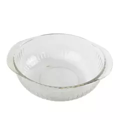 Pyrex #024-S 2QT Round Glass Mixing Casserole Bowl Clear Handles No Lid