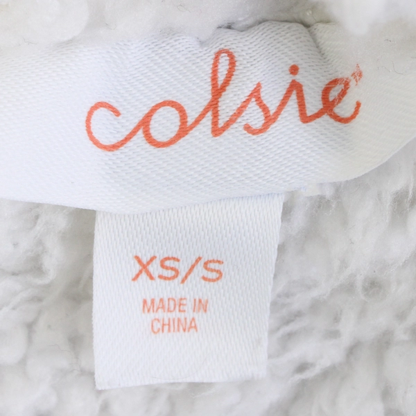 Colsie Women's XS/S Gray Plaid Long Sleeve Hooded Fuzzy Short Robe