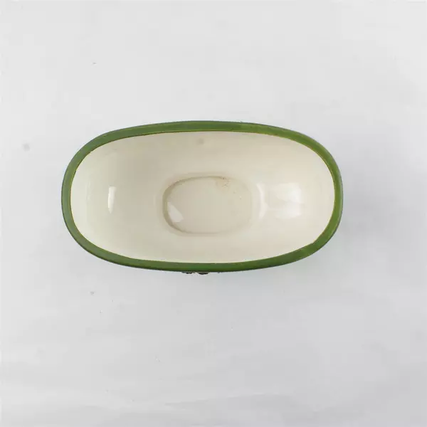 Vintage Napcoware Japan Oval Christmas Planter X-8649 Green Pinecones Berries