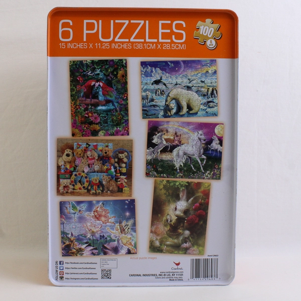 Children's Animal Puzzle Set of 6 in Collectors Picture Tin by Cardinal, #29603