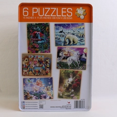 Children's Animal Puzzle Set of 6 in Collectors Picture Tin by Cardinal, #29603