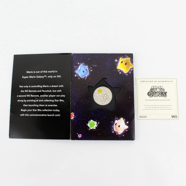 Nintendo Wii Super Mario Galaxy Commemorative Launch Coin and COA