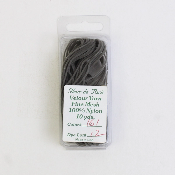 Lot of 4 Fleur de Paris Velour Yarn 10 yds. 100% Nylon, Black and Grey New 