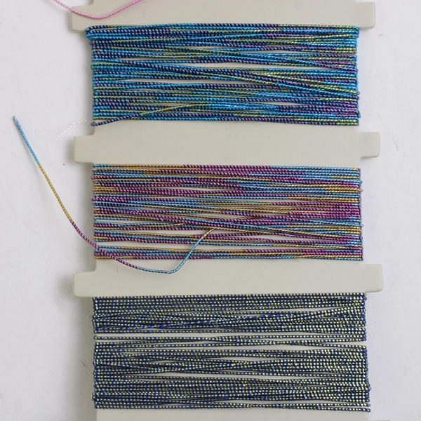 Card of Hildie & Jo Stretch Cord, 6 Asstd. Colors, 0.7mm New 