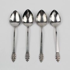 Lot Of 4 Oneida Silver Nordic Crown (Stainless) Flatware Soup Spoons 7.25" Long