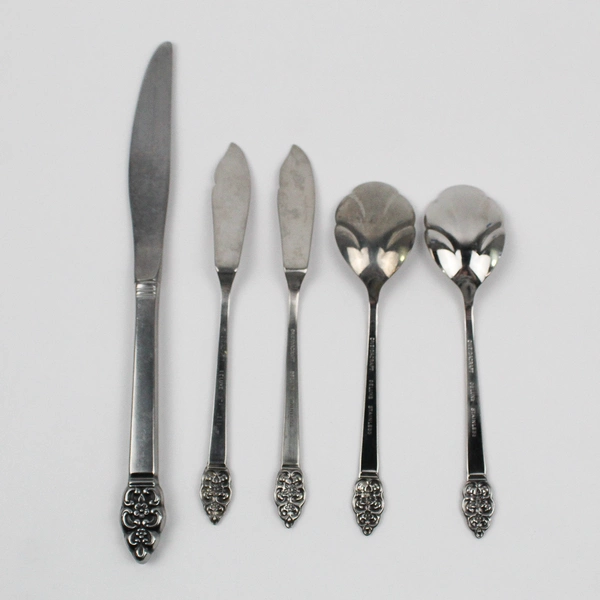 Lot Of 5 Oneida Silver Nordic Crown (Stainless) Flatware 3 Knives 2 Sugar Spoon