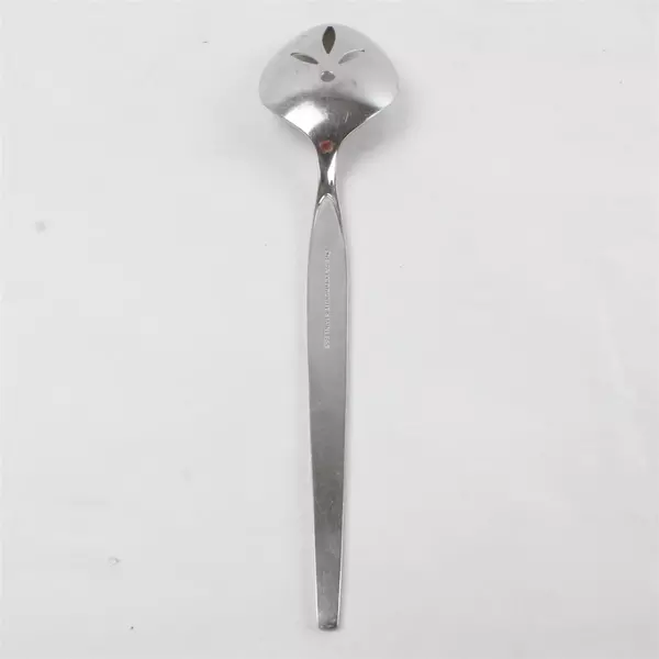 Set of 3 Oneida Satinique Stainless Pierced Serving Spoons 8.25"