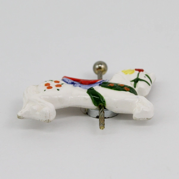 Vintage Ceramic Carousel Horse Christmas Ornament Japan