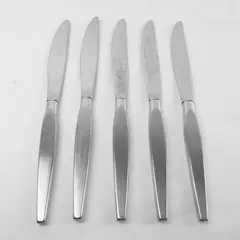 Set of 5 Oneida Satinique Stainless Modern Hollow Knives