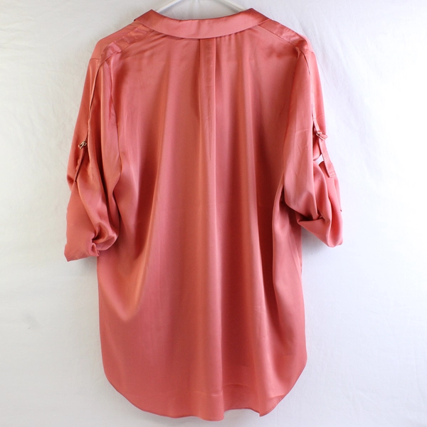 WHBM Peach Colored Blouse Long Sleeve Women's Size Medium