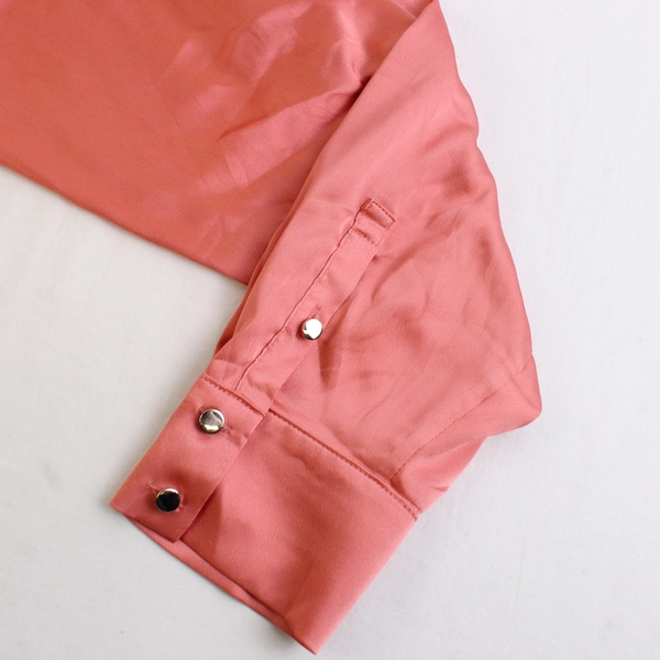 WHBM Peach Colored Blouse Long Sleeve Women's Size Medium