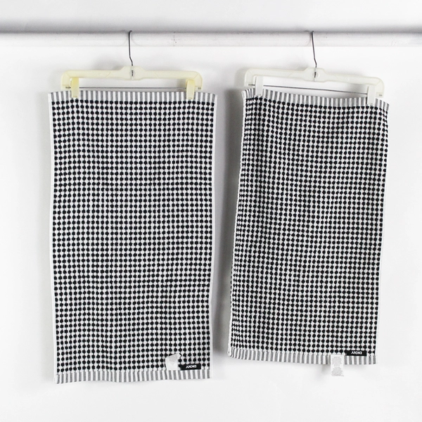 Lot Of 2 DKNY Matching Black/White Dish Towels 100% Cotton 16.5" x 28.5"