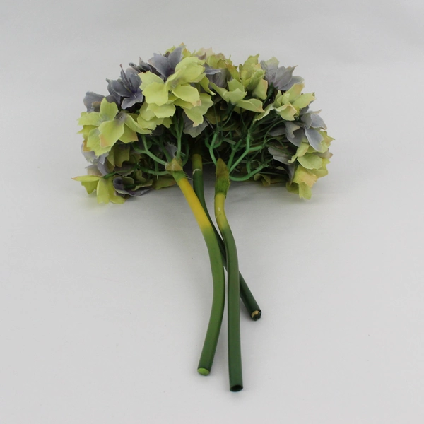 Lot of 3 Artificial Silk Hydrangea Flowers Yellow And Lavender 14"