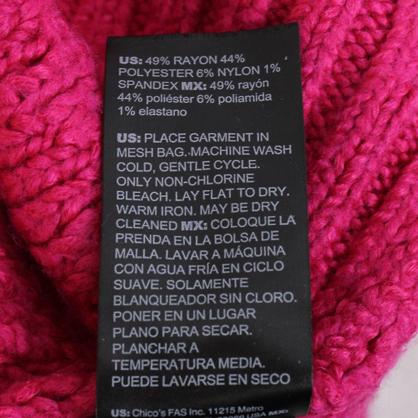 WHBM Women's M Pink Puff Shoulder Long Sleeve Knit Blouse