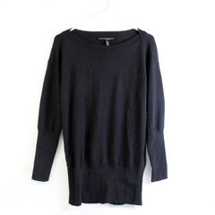 WHBM Women's S Black Lightweight Dolman Sleeve Pullover Sweater