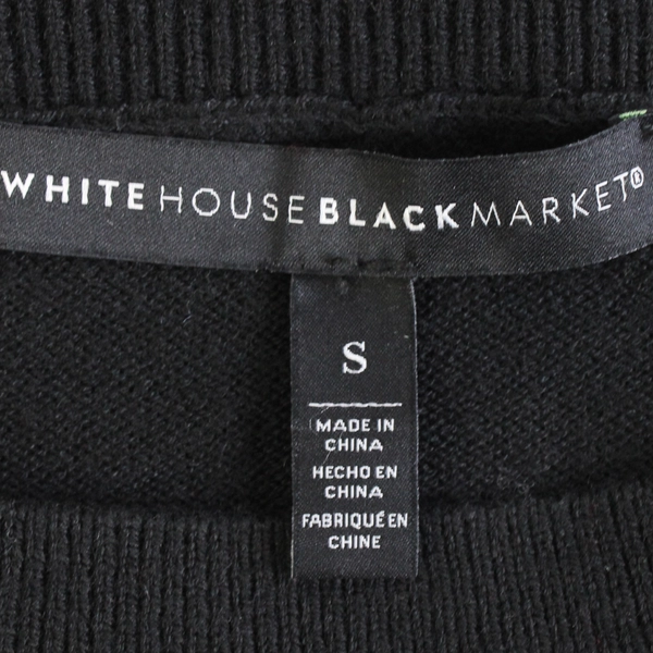 WHBM Women's S Black Lightweight Dolman Sleeve Pullover Sweater