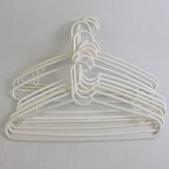 Lot of 10 White Plastic Clothes Hangers Home Organization Storage