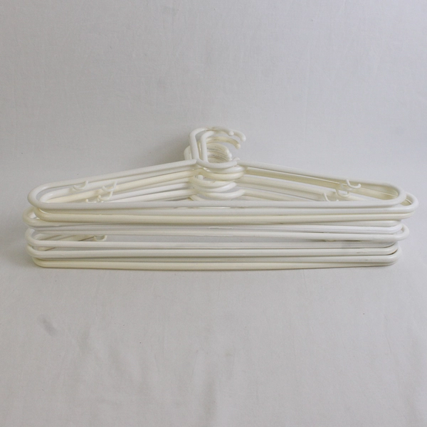 Lot of 10 White Plastic Clothes Hangers Home Organization Storage