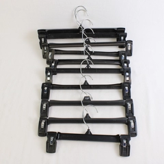 Mixed Lot of 10 Black Plastic Retail Pants Skirt Hangers