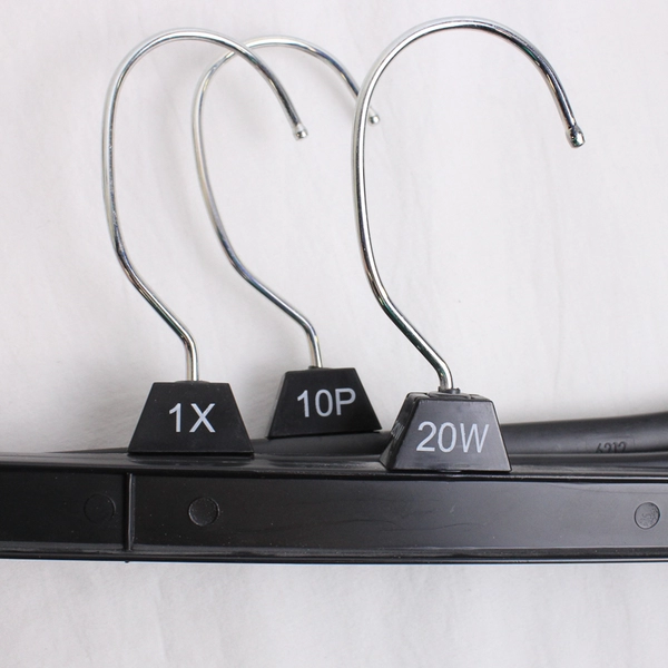 Mixed Lot of 10 Black Plastic Retail Pants Skirt Hangers