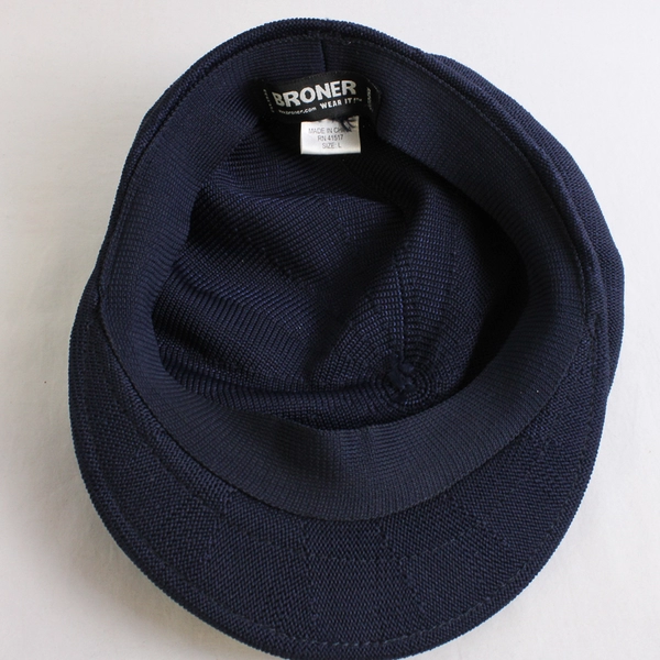 Broner Wear It Men's L Navy Blue Knit Cabbie Newsboy Cap