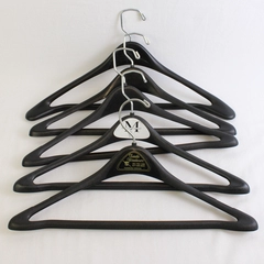 Lot of 5 Black Plastic Suit Hangers Closet Storage
